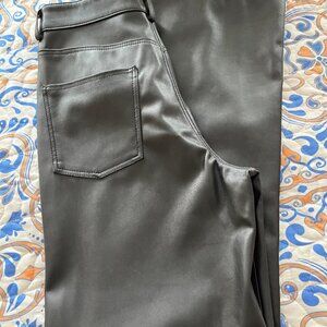 Zara Black Faux Leather Pants Size US 6